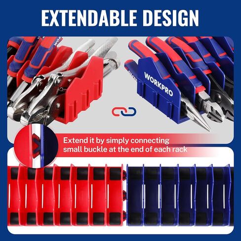 Workpro 2-pack plier orgenizer رف ، حامل plier ومنظم القطع مع قاعدة مطاطية غير انزلاقية ، 20 منظم مربع أدوات الفتحات ، منظم درج الأدوات ، تخزين الأدوات ، رف plier (غير متضمن) in Kuwait