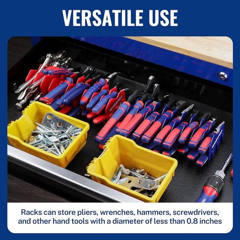 Workpro 2-pack plier orgenizer رف ، حامل plier ومنظم القطع مع قاعدة مطاطية غير انزلاقية ، 20 منظم مربع أدوات الفتحات ، منظم درج الأدوات ، تخزين الأدوات ، رف plier (غير متضمن) in Kuwait