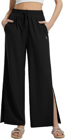 BALEAF Women's Wide Leg Swim Pants UPF50+ Long Beach Pants High Waisted Lightweight Quick Dry Flowy Swim Capris with Pockets in Saudi Arabia