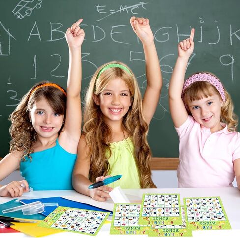 Fancy Land Alphabet Bingo Game Letter Learning Educational Game for Kids School Classroom Home Birthday Party Supplies 24 Players in Saudi Arabia