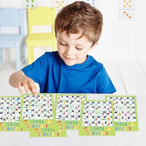 Fancy Land Alphabet Bingo Game Letter Learning Educational Game for Kids School Classroom Home Birthday Party Supplies 24 Players in Saudi Arabia