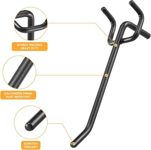 MAQUITA خطافات بيجبورد سوداء مقاس 10.16 سم، 25 قطعة، خطافات لوح ربط، تناسب 1/4 بوصة، خطافات لوح ربط لأداة التعليق in Kuwait