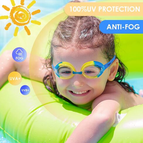 Freela Kids Goggles, Kids Toddler Swim Goggles 3-12, 2 Packs Anti-fog UV Protection Kids Swimming Goggles for Pool Beach in Saudi Arabia