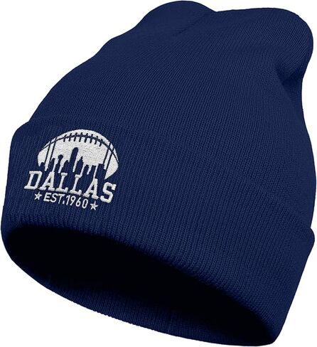 Unisex-Adult Winter Embroidery Beanie Hat Gifts for Football Fans, Cuffed Knit Cold Weather Skully Cap in Saudi Arabia