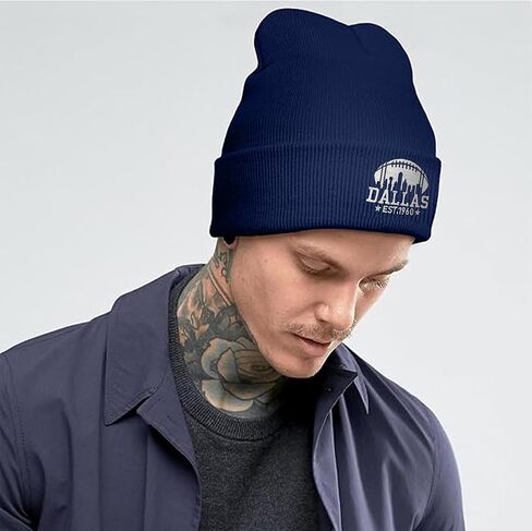 Unisex-Adult Winter Embroidery Beanie Hat Gifts for Football Fans, Cuffed Knit Cold Weather Skully Cap in Saudi Arabia