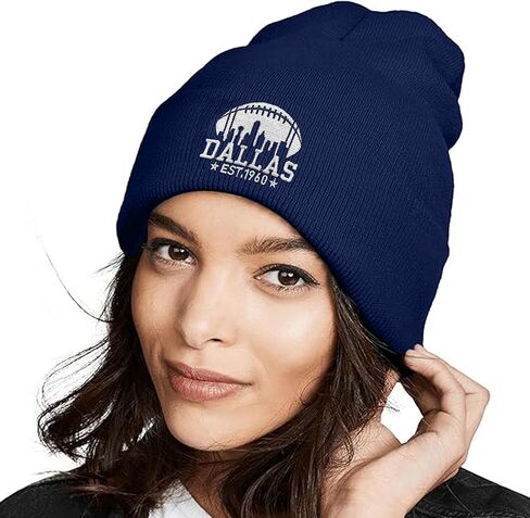 Unisex-Adult Winter Embroidery Beanie Hat Gifts for Football Fans, Cuffed Knit Cold Weather Skully Cap in Saudi Arabia