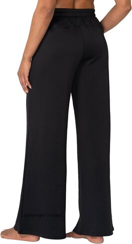 Sunzel Women's Airy Wide Leg Pants, High Waist Yoga Pants Lightweight Lounge Sweatpants with Drawstring for All Day Comfort in Saudi Arabia