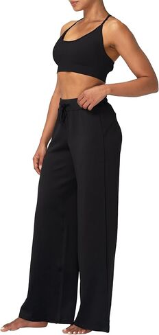 Sunzel Women's Airy Wide Leg Pants, High Waist Yoga Pants Lightweight Lounge Sweatpants with Drawstring for All Day Comfort in Saudi Arabia