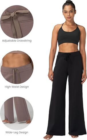 Sunzel Women's Airy Wide Leg Pants, High Waist Yoga Pants Lightweight Lounge Sweatpants with Drawstring for All Day Comfort in Saudi Arabia