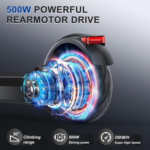 Aovopro ESMAX Electric Scooter with Quadruple Shock Absorption, 27 Miles Range, 10" Pneumatic Tire, Upgraded 500W Motor, Max 21MPH Speed, All Aluminum Body Foldable Commuting Electric Scooter Adults in Saudi Arabia