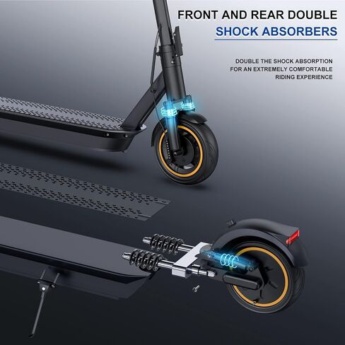 Aovopro ESMAX Electric Scooter with Quadruple Shock Absorption, 27 Miles Range, 10" Pneumatic Tire, Upgraded 500W Motor, Max 21MPH Speed, All Aluminum Body Foldable Commuting Electric Scooter Adults in Saudi Arabia
