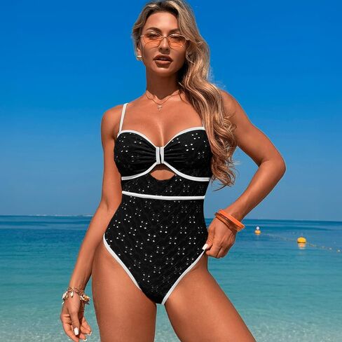 Women's One Piece Swimsuits Tummy Control Cutout Bathing Suit High Waisted 1 Piece High Cut Swimsuit in Saudi Arabia
