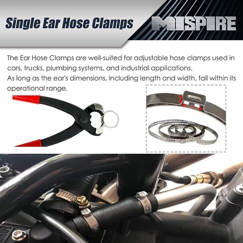 7.0-8.5mm Single Ear Hose Clamps 100PCS, 304 Stainless Steel Crimp Hose Clamps, Perfect for Automotive/Home Appliance/Water Pipe and Fuel Line, Stepless Hose Clamp by MISPIRE in Saudi Arabia