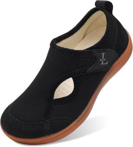 L-RUN Womens Slippers Wide Toe Box Barefoot Diabetic Shoes Ladies House Slippers Winter Slippers for Indoor and Outdoor in Kuwait