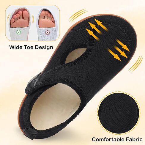 L-RUN Womens Slippers Wide Toe Box Barefoot Diabetic Shoes Ladies House Slippers Winter Slippers for Indoor and Outdoor in Kuwait