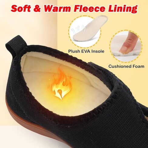 L-RUN Womens Slippers Wide Toe Box Barefoot Diabetic Shoes Ladies House Slippers Winter Slippers for Indoor and Outdoor in Kuwait