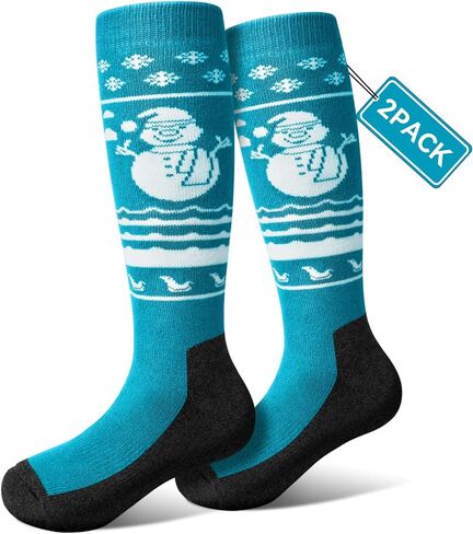Kids Ski Socks 2/3 pairs Thermal Thick OTC Snow Socks for Boys Girls Toddler Skiing Snowboard Skating in Saudi Arabia