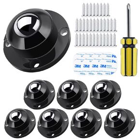 Self Adhesive Caster Wheels, 8 Pack Adhesive Wheels for Mop Bucket Furniture, Load Capacity 28LBS Per Wheel, Low Profile Swivel Wheels for Small Appliance Storage Bins