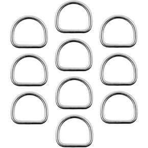 Welded D Ring,TTZEZE Stainless Steel D Rings,Solid Metal Dee Rings,10 PCS Semi-Circular D Ring,Heavy Duty D Rings for DIY Accessories 3x30x27mm / 0.12x1.18x1.06''