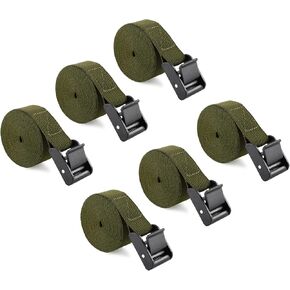 6pcs Trail Camera Straps Securing Straps Belt with Buckle 2.5m/98 inch for Hunting Game Camera Mount Safe Secure Fasten, Dark Green