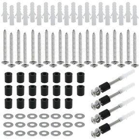 24 Sets Nailboard Mounting Kit Screw Washer Isolation Posts Anchor Pegboard Mount for 1/4 Inch and 1/8 Inch Thick Nailboard