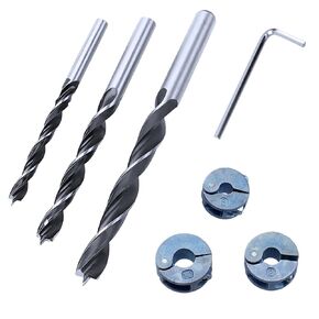 7pcs Universal Wood Drill Bits and Depth Drilling Stop Ø6,8,10mm with Allen Wrench