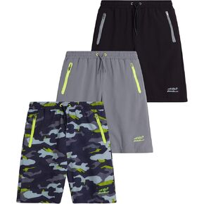 Eddie Bauer Boys' Active Shorts - 3 Pack Quick Dry Athletic Shorts - Hybrid Mesh Performance Shorts for Boys (4-16)
