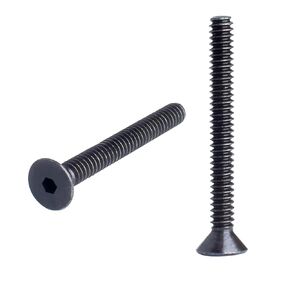 #6-32 X 1/2" Flat Head Socket Cap Screws 10.9 Grade Carbon Steel Hex Socket Countersunk Screw Bolts, Fully Threaded, Black Oxide, 25 Pcs