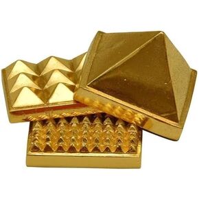 هرم معدني للمنزل والمكتب، منتجات فنغ شوي للمدخل الشمالي الغربي، الباب الرئيسي، المطبخ، هرم فاستو ثلاثي الطبقات ثلاثي الطبقات (لون ذهبي)، قياسي، DS2806202499004 in Kuwait