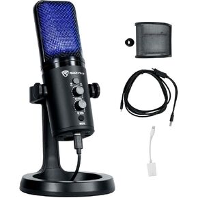 Rockville Rock-Stream PRO Gaming Streaming Recording Dual Pattern USB Microphone