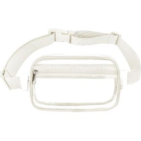 VOROLO Clear Fanny Pack Crossbody Bag For Women And Men Belt Bag Gift For Women Bum Bag with Adjustable Strap for Sports Clear White