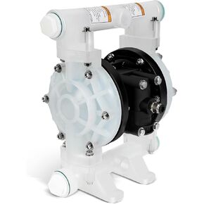 Air Operated Double Diaphragm Pump, 12 GPM Dual Diaphragm Air Pump Pneumatic Waste Oil Transfer Pump for Chemical, 1/2 Inch Inlet/Outlet