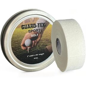White Sport Self-Adhesive Golf Finger Tape 30 Yards x 3/4" w/All New Protective Tin - Comfortable Sweatproof Blister Protection Non Stick No Residue Best Finger Tape for Elite Golfers
