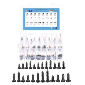 Mini Screws Assortment Kit,Miniature Phillips Replacement Screws for Glasses Watch Clock,Phillips Head Self-Tapping Screws,Carbon Steel Black Oxide(Size:M1.2x3-M2.3x8-1440pcs)