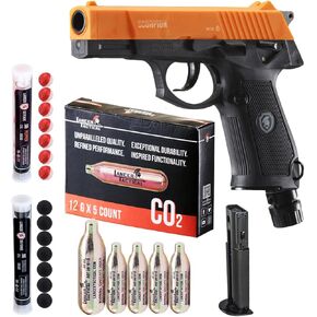 Lancer Tactical Scorpion 0.5 Caliber CO2 Non-Blowback Less Lethal Pepper Projectile Gun for Self Defense, Personal Protection - Complete Set with Pepper Balls, Rubber Balls, and CO2