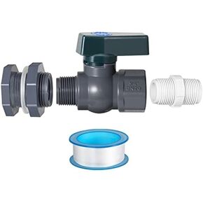 Rain Barrel Spigot, Suswillhit PVC Water Barrel Diverter Kit with Bulkhead Fitting Hose Faucet Adapter and Thread Seal Tape for Water Tanks, Aquariums, Tubs, Pools, Garden Barrels