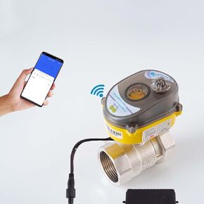 Smart Electric Ball Valve 3/4 inch Tuya APP Smart WiFi Water Shut-Off Valve, 24V Electric Actuator AC110V-230V Power Adapter and Automatic Return Water Setting. Smart Timing Water Valve DN20MM