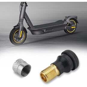 Vacuum Tubeless Air Valves for Segway Ninebot Max, Rubber Tubeless Tire Valve Stems, Tubeless Tire Wheel Gas Valve with Aluminium Cap Replacement for Segway Ninebot