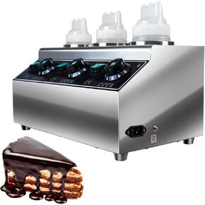 KOOTEN Electric Cheese Sauce Warmer Dispenser,Cheese Warmer Hot Chocolate Warmer and Dispenser 0.68x3 Qt Commercial Cheese Dispenser Bottle Warmer 86-185℉Nacho Cheese Warmer with Bottles