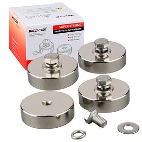 MUTUACTOR Strong Neodymium Round Magnets,Heavy Duty Magnets with 1/4 Female Thread,Powerful Rare Earth Magnets Removable Mounting Base for LED Lighting Solar Panels Tools Brackets