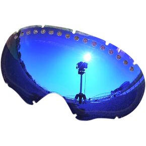 Replacement Lens compatible with Oakley Snow Goggles Interchangeable Lens Mirror Lens A FRAME 1.0 Blue Mirror