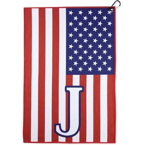 Personalized Gifts for Men, Monogrammed Golf Towels for Golf Bags for Men and Women on Retirement, Birthday, and Christmas - 16"x 24" Microfiber Golf Towel - Initial J