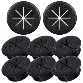 6 Pcs Desk Grommet 2 Inch (50 mm) Black Desk Hole Cover ABS Plastic Desk Cord Hole Cover Desk Hole Grommet Desk Wire Hole Insert Cord Grommet Through The Countertop