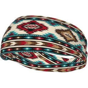 Native American Sweatband & Sports Headband for Women Men Native Headbands for Yoga Running Sports Travel Fitness Gym