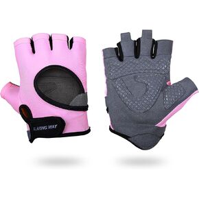 Workout Gloves for Men and Women, Weight Lifting Gloves with Wrist Support, Padded Gym Gloves, Fingerless, Grip, Palm, Training Gloves, Exercise, Pull-ups, Climbing