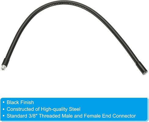 Patikil 20 "Groenseck ، 3/8" أنثى إلى ذكور الخيط المعدني Universal خراطيم مرنة ARM GOSONECK أنبوب التمديد لكاميرا الحركة ، الهاتف ، الميكروفون ، الأسود in Kuwait