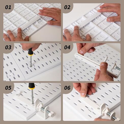 Versatile Clamp-On Pegboard Set - Ideal for Student Desktop DIY Projects, Office Organization, Adjustable Desk Organizer, and Home Creativity with 10 Hooks and 2 Adjustable Shelves Included in Kuwait