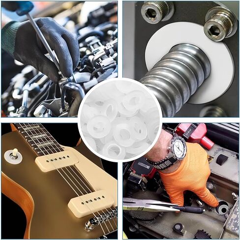 NACX 50Pcs Black Nylon Plastic Round Flat Washer Gasket Spacer Fastener M14 x 27mm x 2.5mm in Kuwait