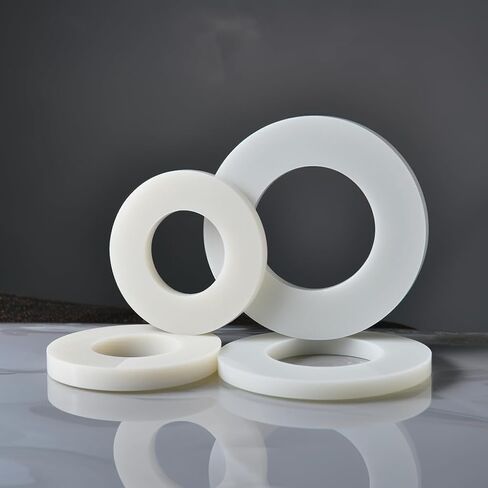 NACX 50Pcs Black Nylon Plastic Round Flat Washer Gasket Spacer Fastener M14 x 27mm x 2.5mm in Kuwait