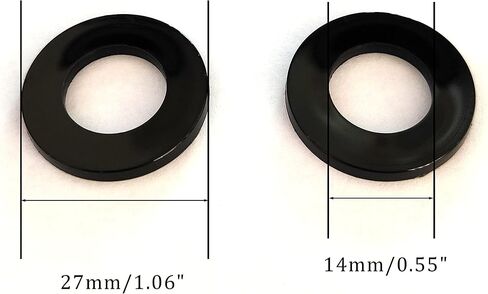NACX 50Pcs Black Nylon Plastic Round Flat Washer Gasket Spacer Fastener M14 x 27mm x 2.5mm in Kuwait